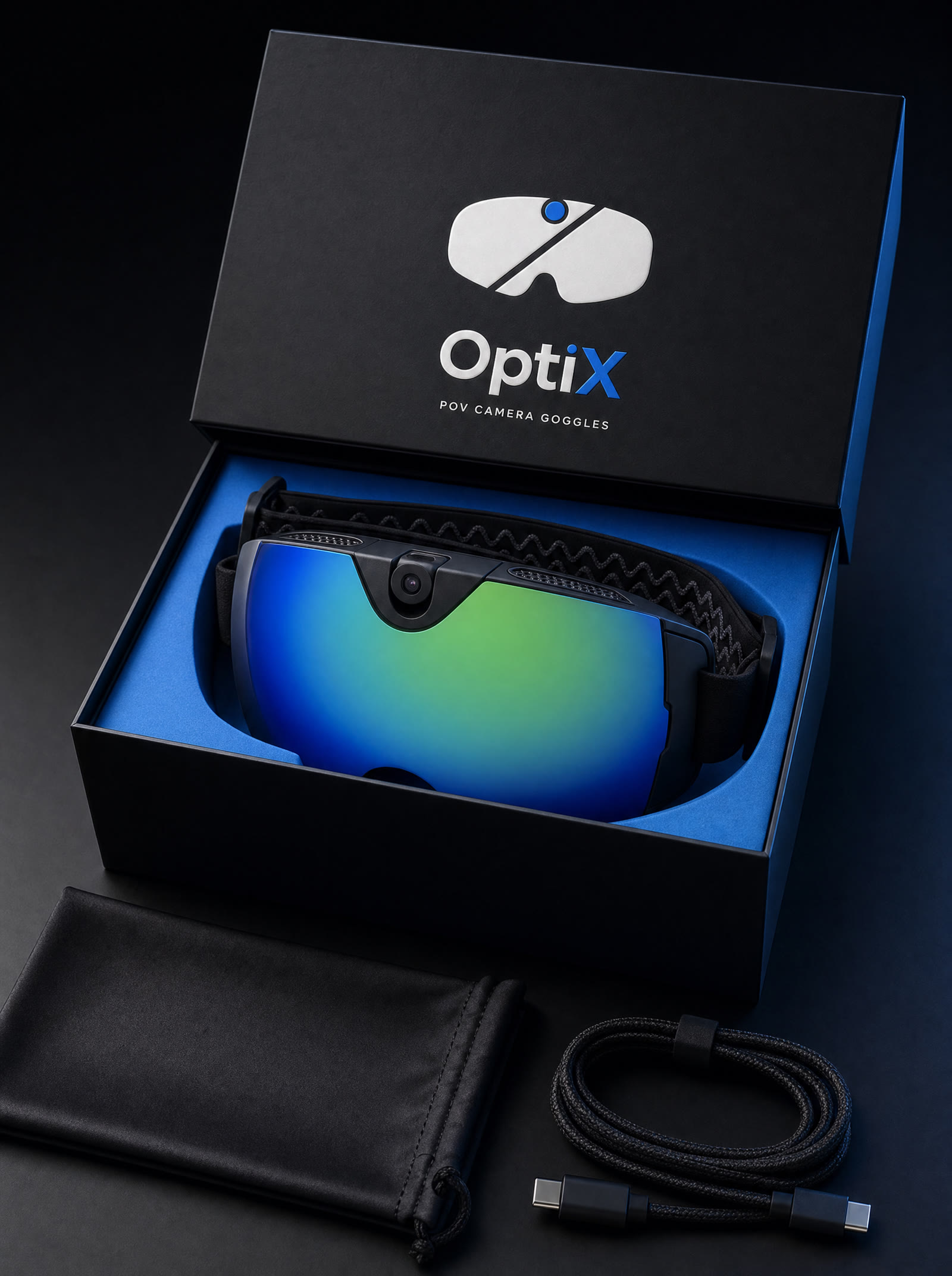 Confezione OptiX aperta con maschera